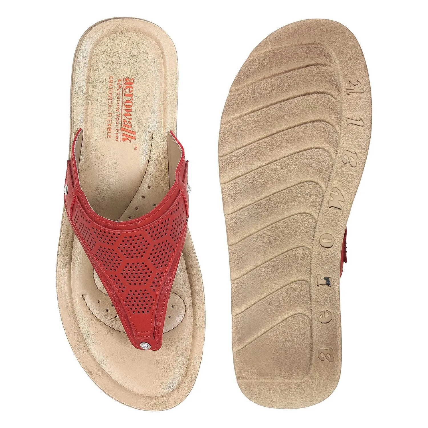 Aerowalk Women Slipper #DI13 - RED