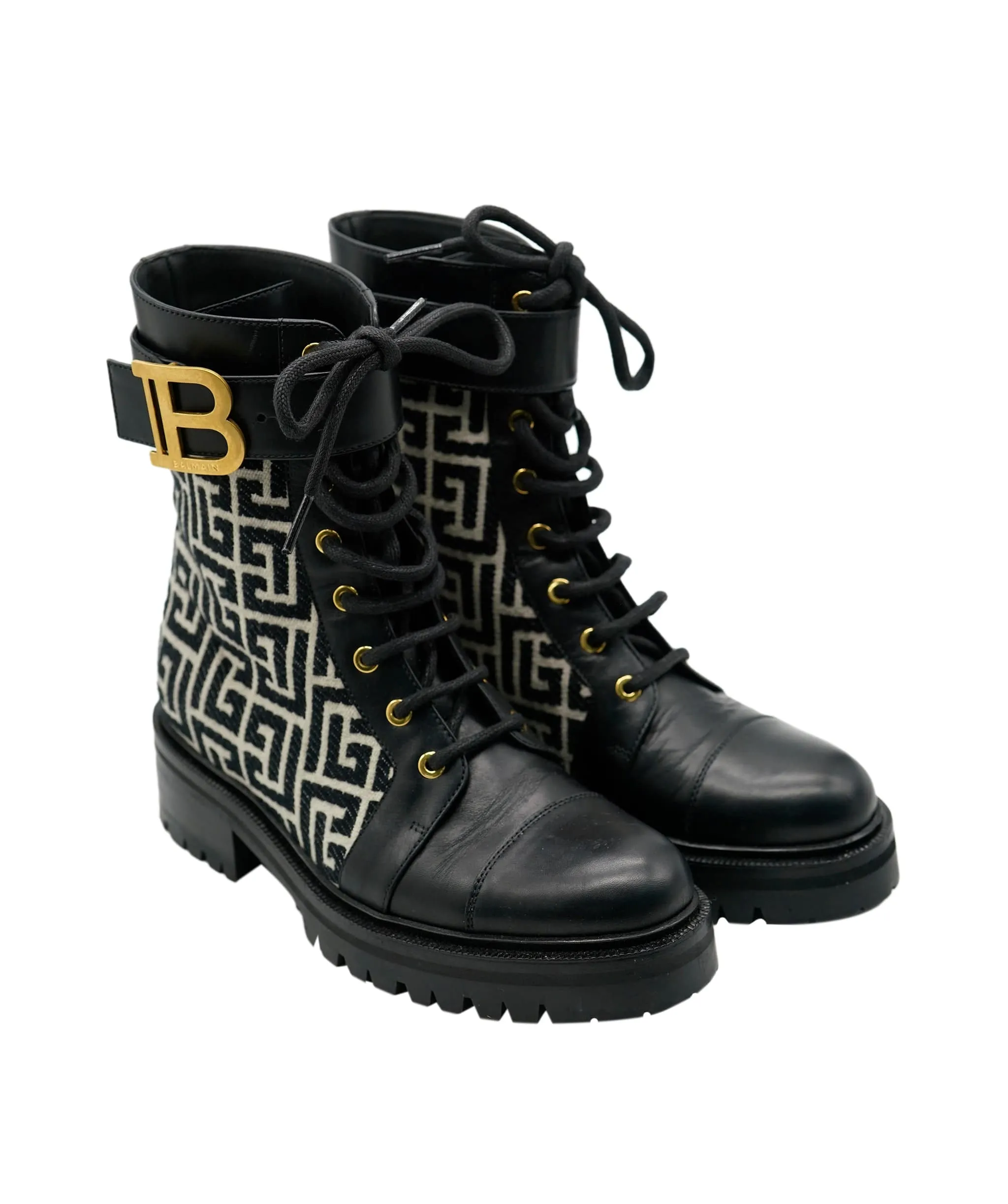Balmain black and cream boots ALC0363