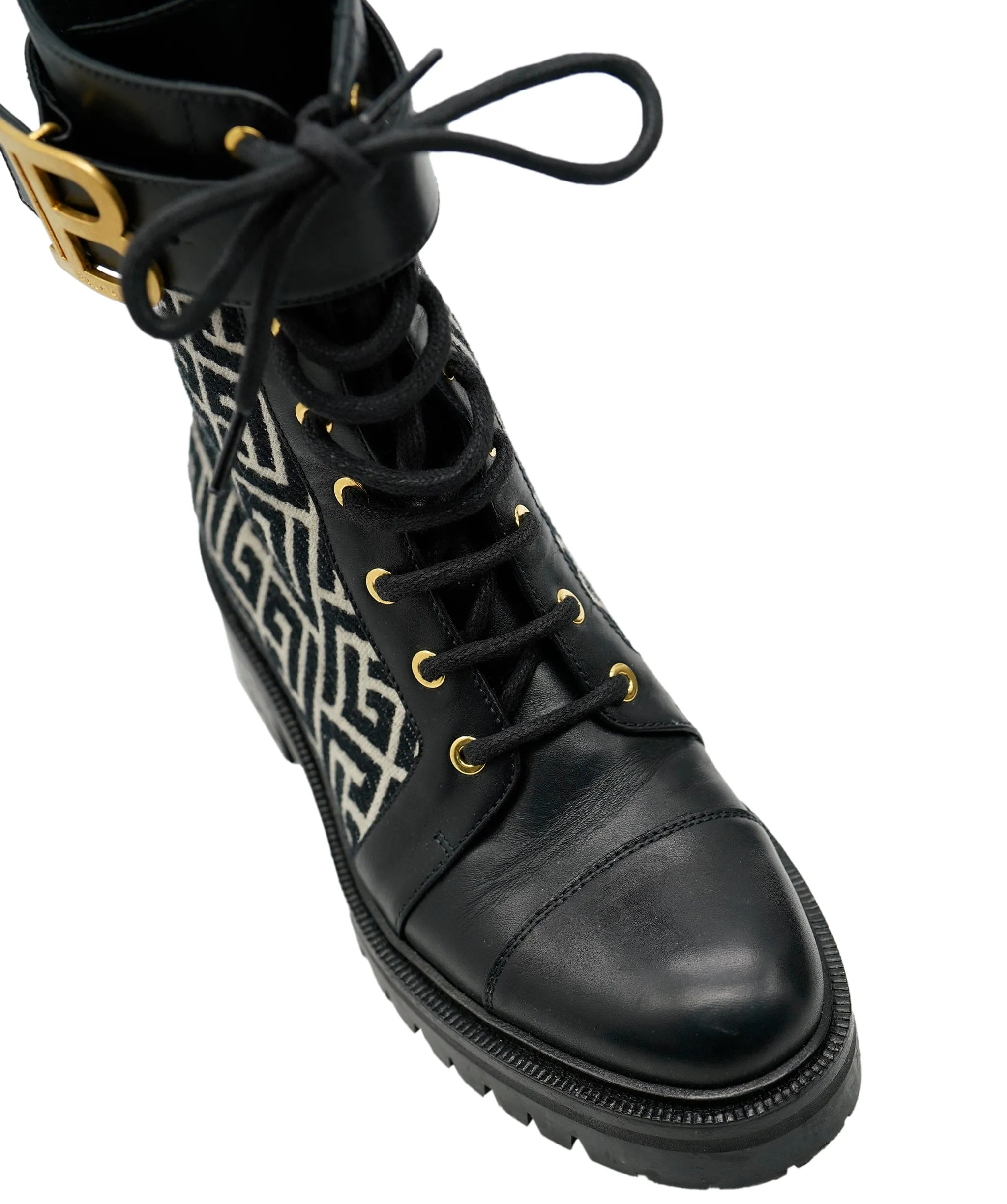 Balmain black and cream boots ALC0363