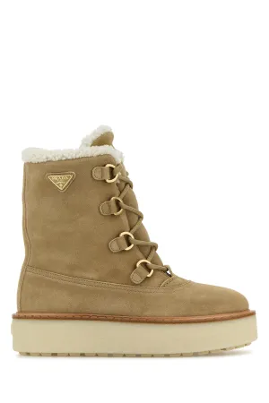 Cappuccino suede ankle boots