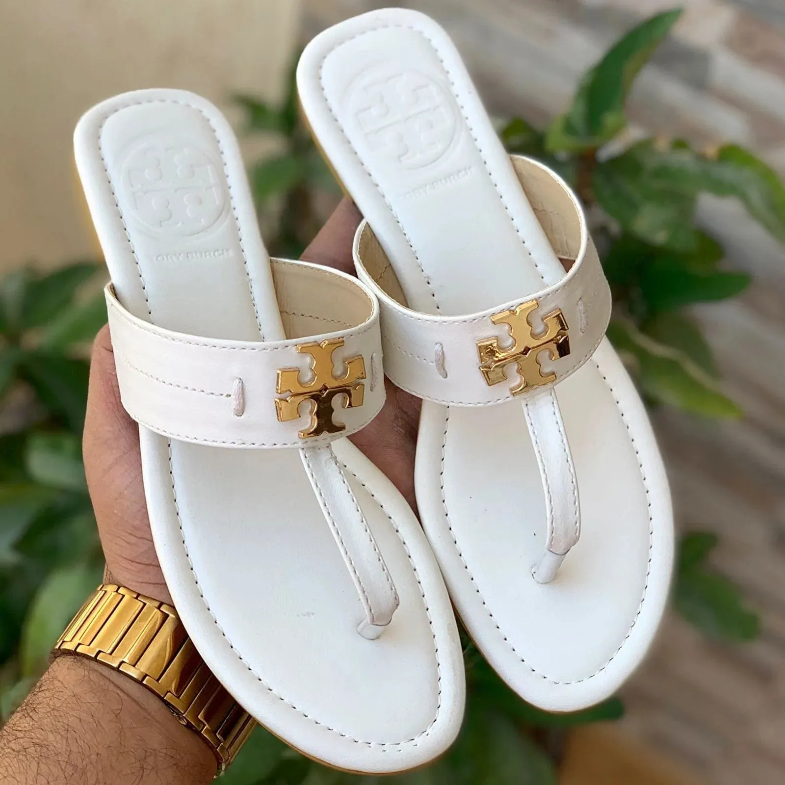 COMBO DEAL - TB CROSS BODY BAG & TB SLIPPERS - WHITE