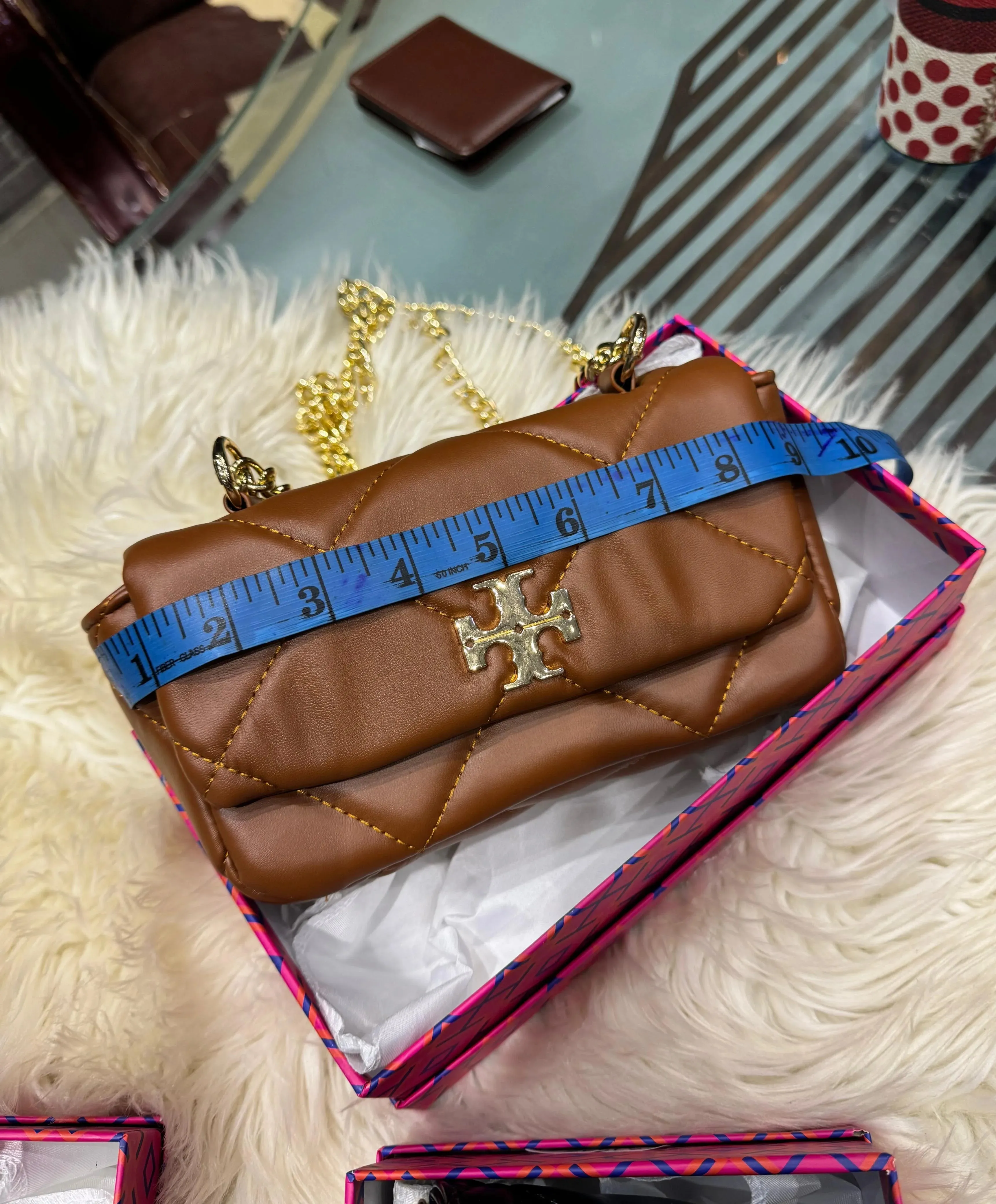 COMBO DEAL - TB CROSS BODY BAG & TB SLIPPERS - WHITE