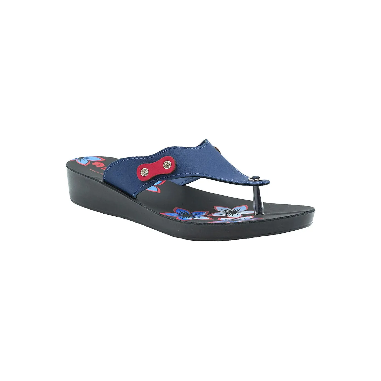 Inblu Women Slipper #91J3 - BLUE & RED