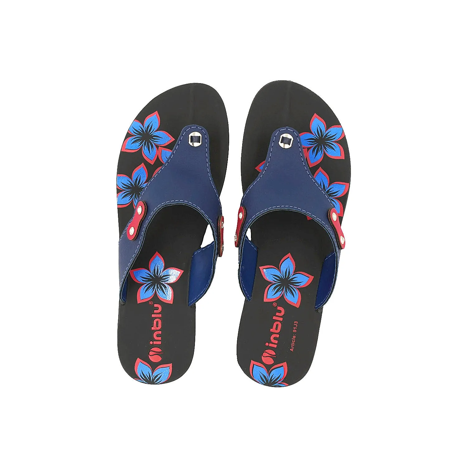 Inblu Women Slipper #91J3 - BLUE & RED
