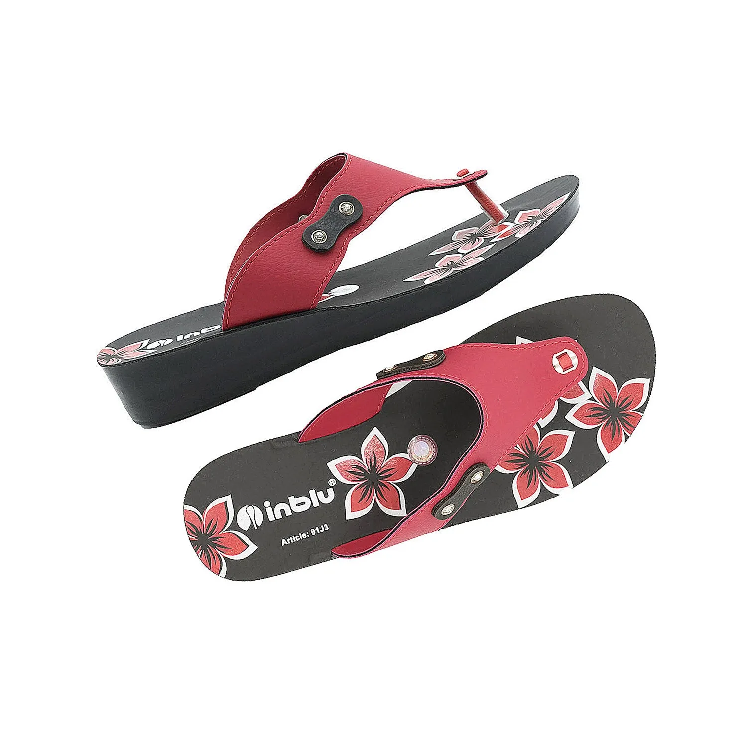 Inblu Women Slipper #91J3 - RED & BLACK