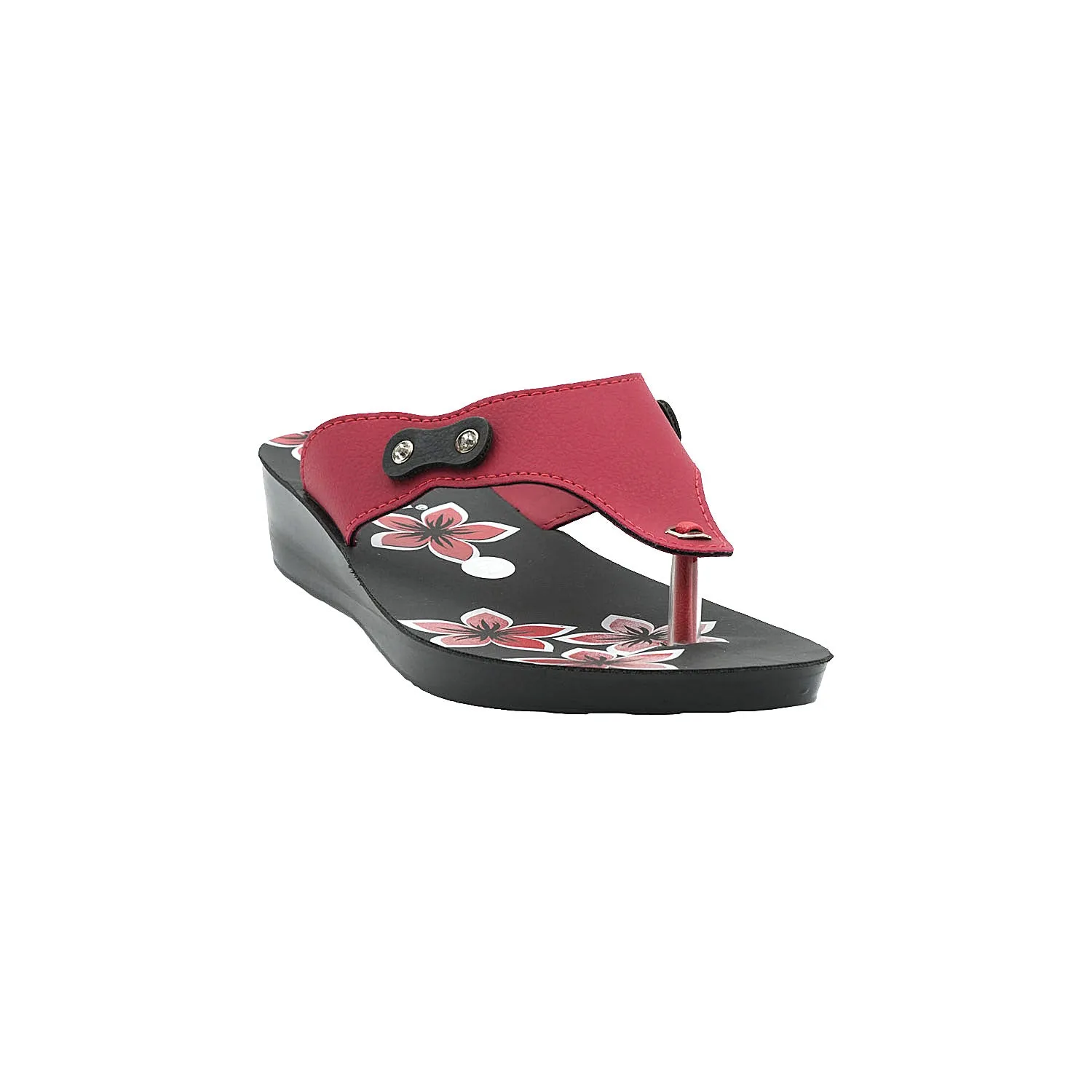 Inblu Women Slipper #91J3 - RED & BLACK