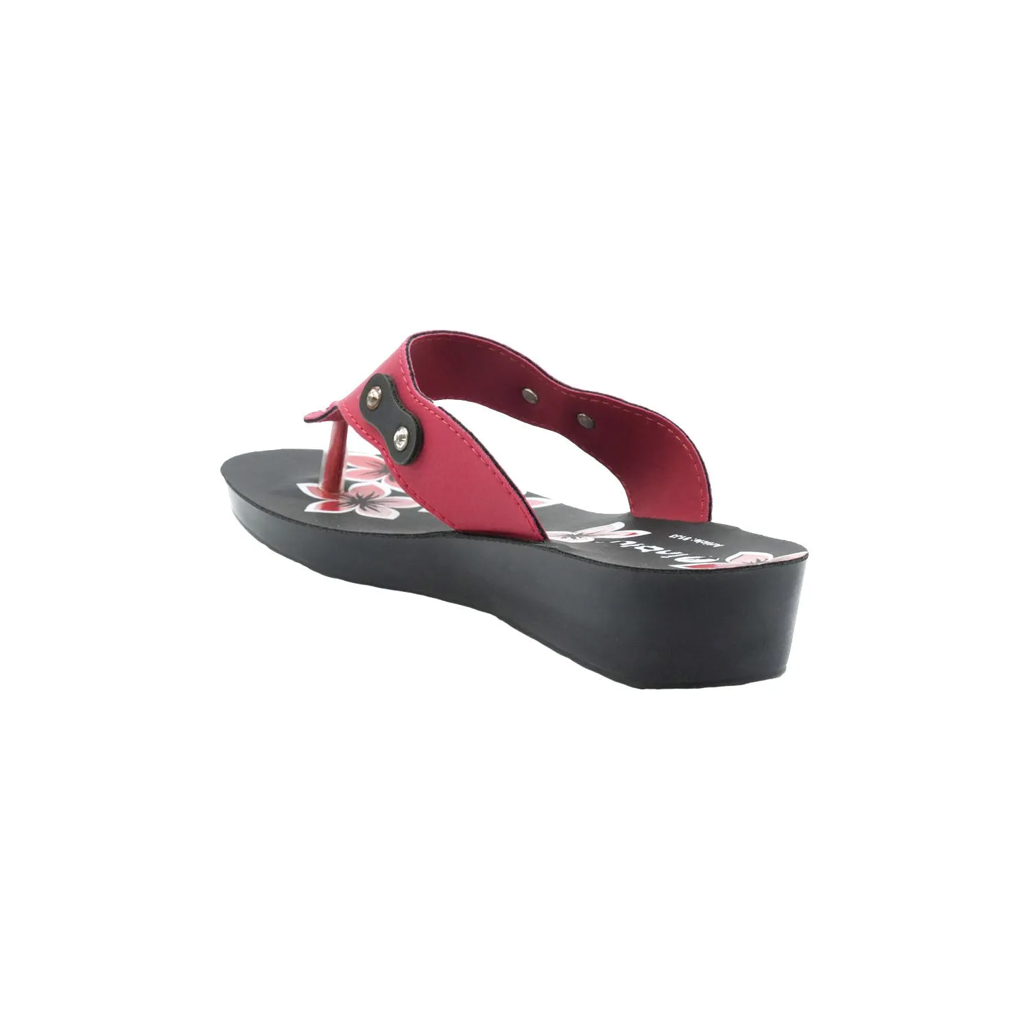 Inblu Women Slipper #91J3 - RED & BLACK