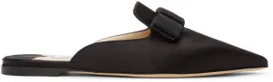 Jimmy Choo SSENSE Exclusive Black Satin Galaxy Mule Slippers