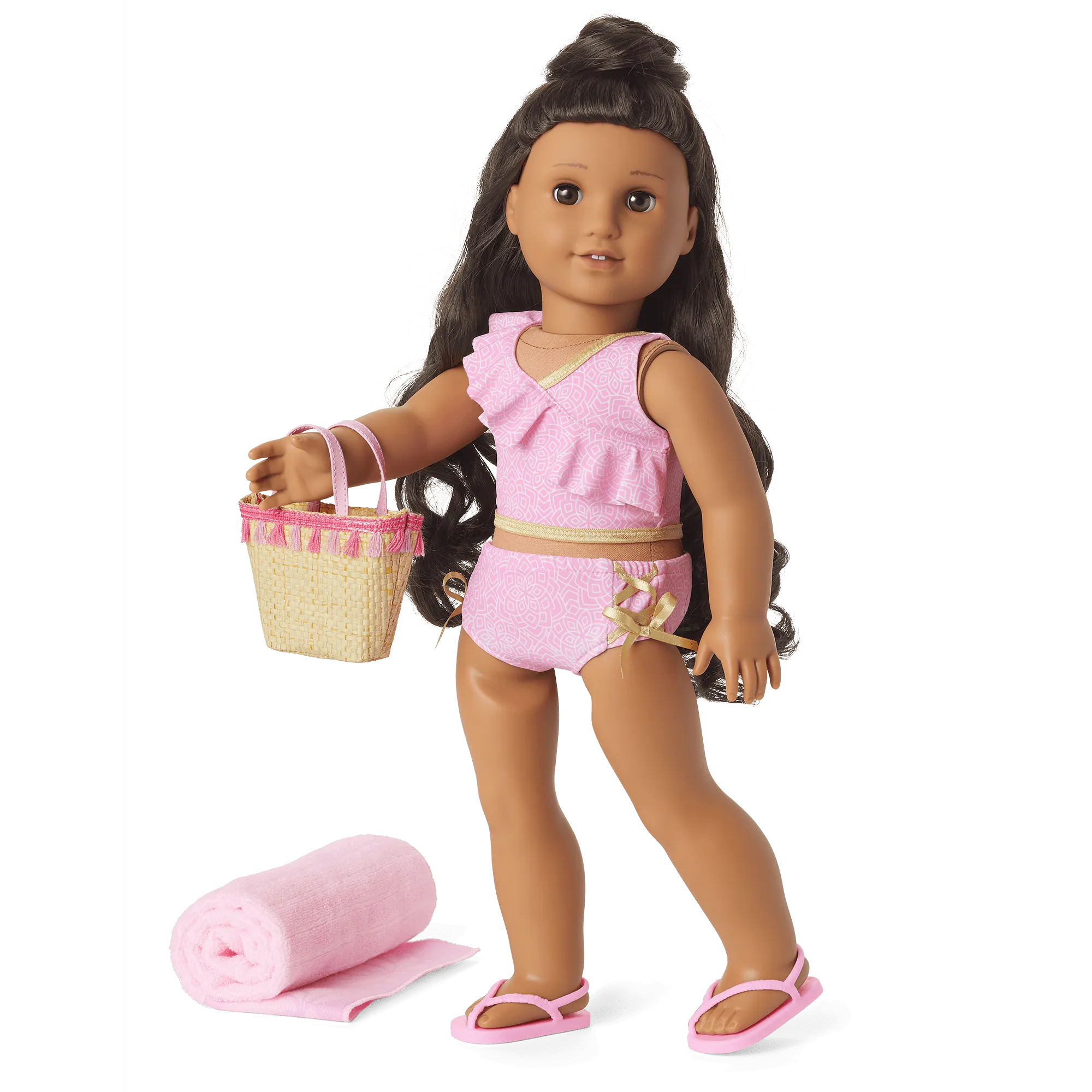 Rosy Resort Swimsuit for 18-inch Dolls