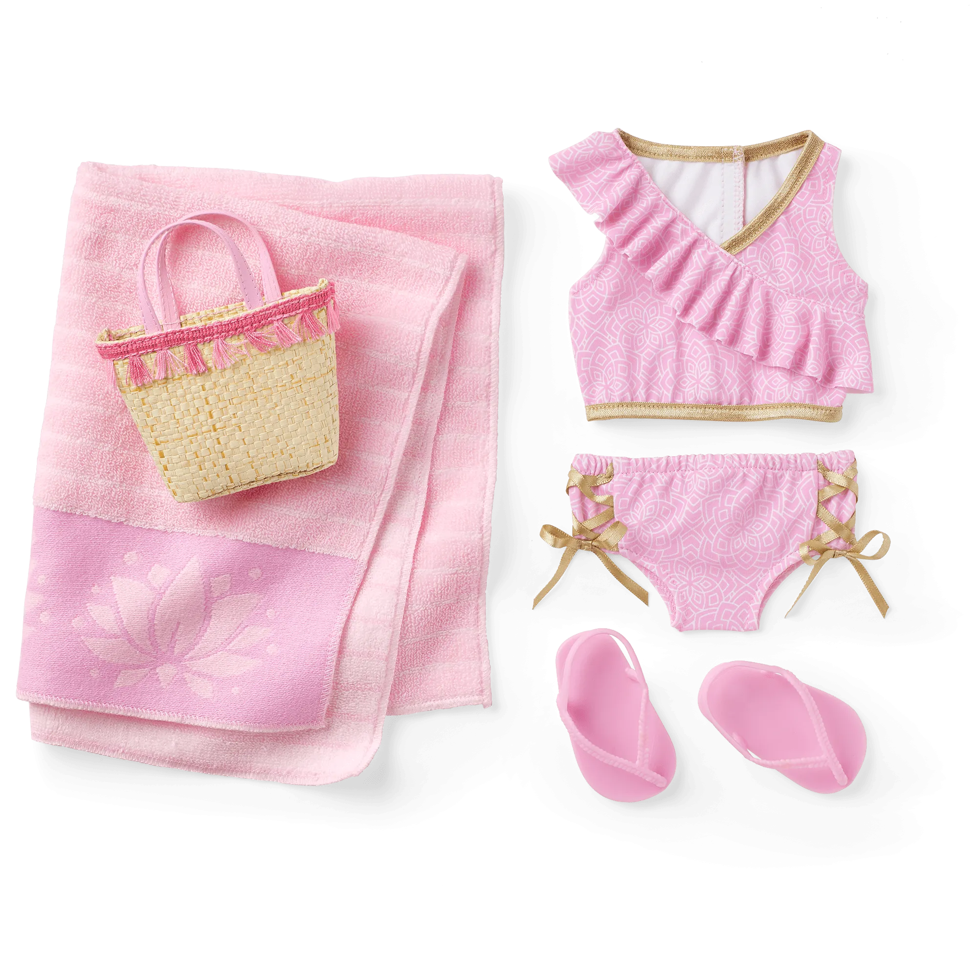 Rosy Resort Swimsuit for 18-inch Dolls