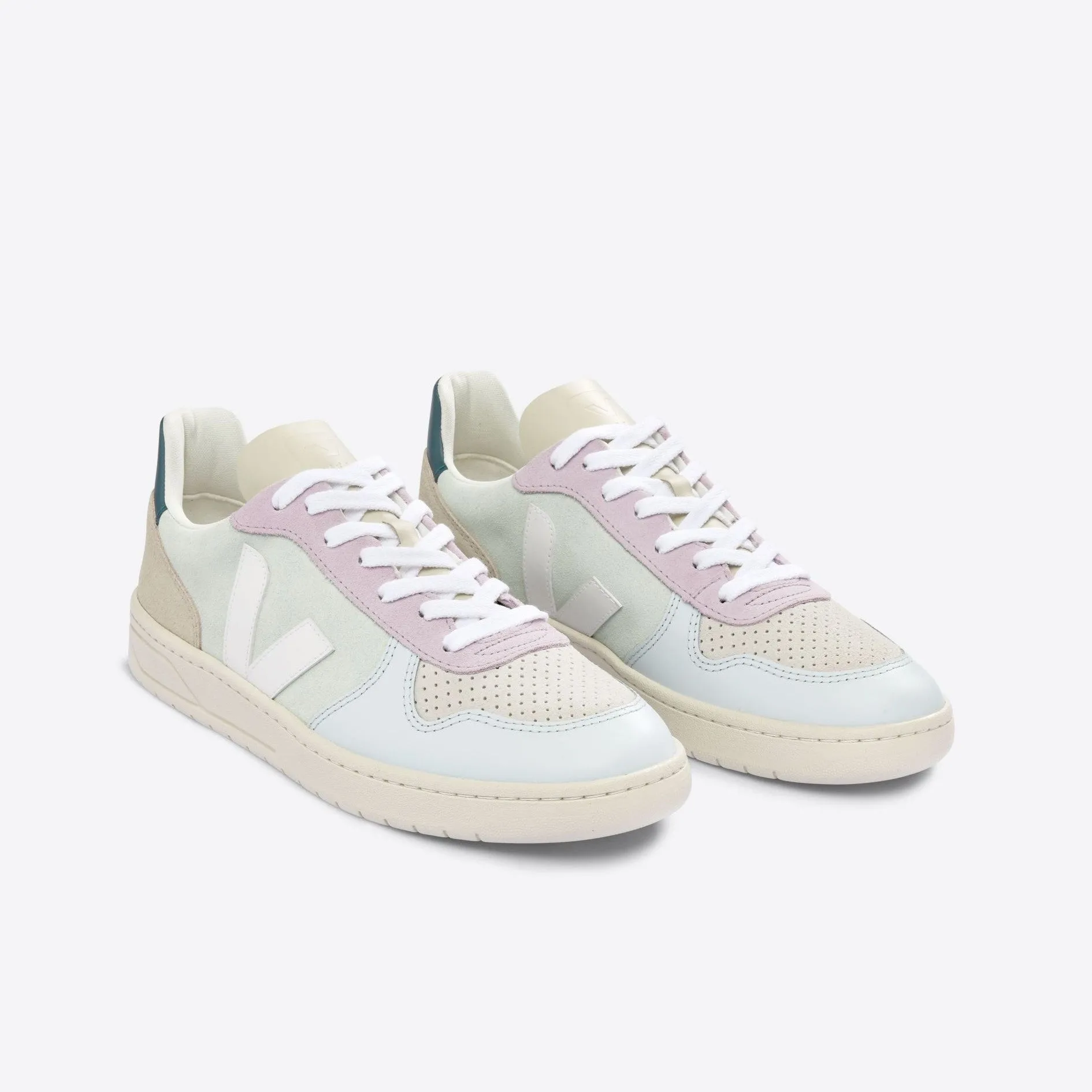 V-10 Suede Sneaker (Jade White Multico)