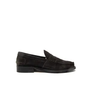 WOMAN PENNY LOAFER DARK BROWN SUEDE