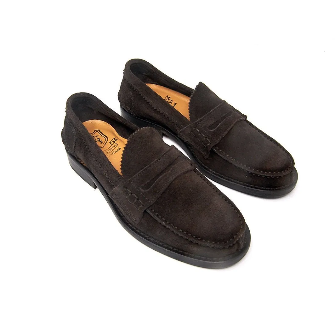 WOMAN PENNY LOAFER DARK BROWN SUEDE