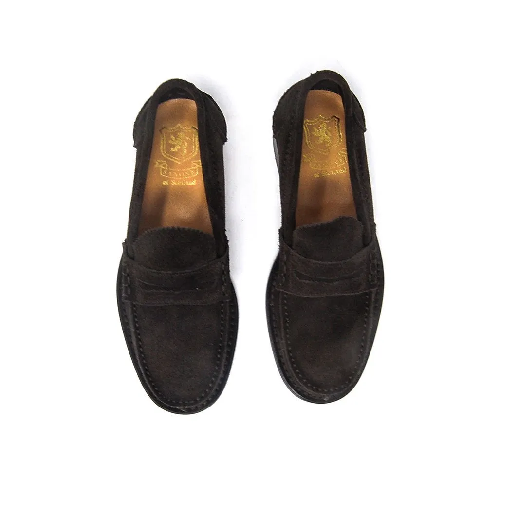 WOMAN PENNY LOAFER DARK BROWN SUEDE