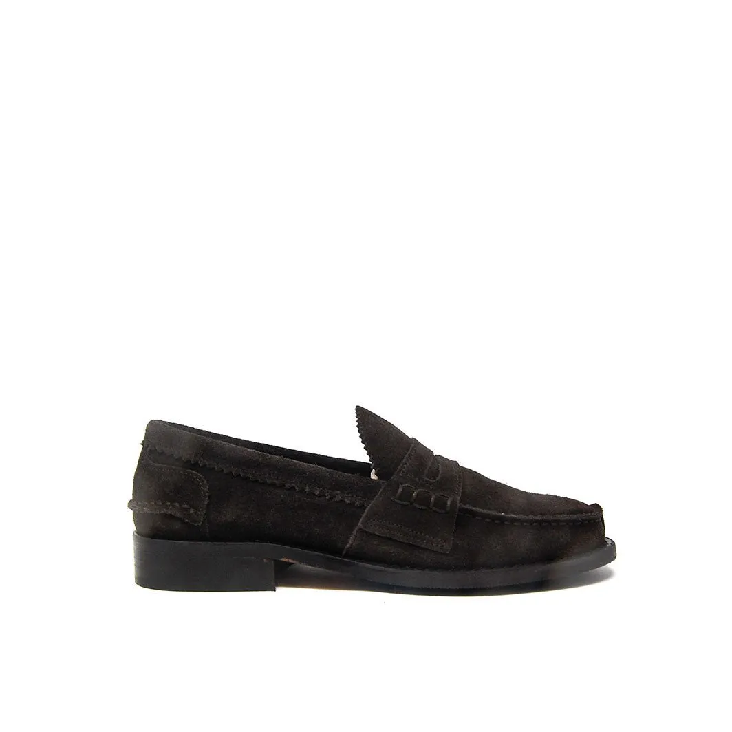 WOMAN PENNY LOAFER DARK BROWN SUEDE