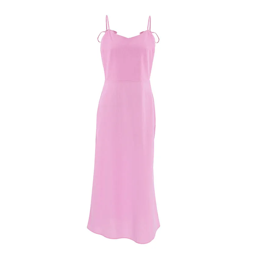 Womens Sundress  Cotton Linen Blend  A-Line Fit  Adjustable Shoulder Straps  Full Length